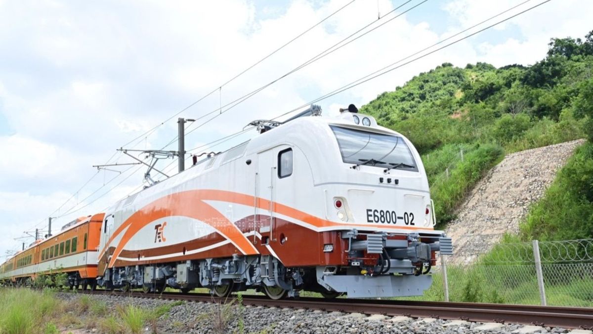 Scenic modern train travel journey